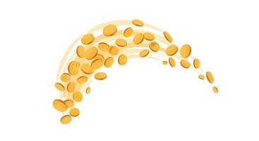 A Stream of Gold Coins Flowing Through the Air Depicting Wealth and Prosperity vector