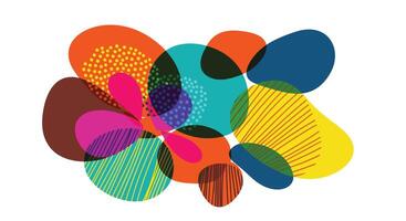 Colorful Abstract Composition A Celebration of Organic Shapes and Bold Visual Harmony Unleashed vector