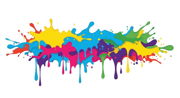 An Artistic Array of Colors that Burst Together into a Beautiful Painting Mess