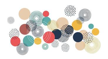 A Colorful Array of Abstract Circles Creating Whimsical Pattern and Harmonious Composition vector