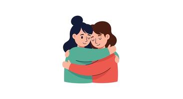 Two women hugging each other, hugging each other, hugging each other, hugging each other, hugging vector