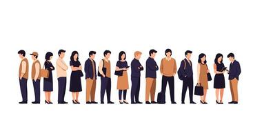 People standing in line for a job interview illustration vector