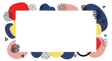 A square frame with colorful shapes and shapes vector