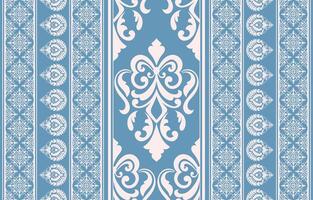 Lanna tribal fabric, seamless abstract flowers for border decoration, abstract pattern carpet design vector