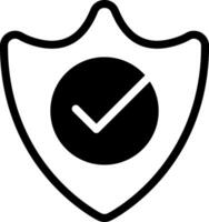 Security Shield Modern Semi Solid Black Icon vector