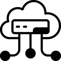 Web Hosting Modern Semi Solid Black Icon vector