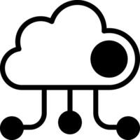 Cloud Computing Modern Semi Solid Black Icon vector