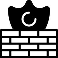 Firewall Modern Semi Solid Black Icon vector
