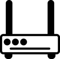 Router Modern Semi Solid Black Icon vector