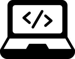 Coding Modern Semi Solid Black Icon vector