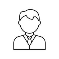 Business Professional Avatar Line Icon. Corporate Identity, Employee Profile, And Networking Outline Symbol. Businessman Icon. Editable Stroke. Isolated Illustration vector