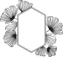 Dynamic floral frame silhouette vector