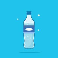 Standard type plastic water bottle with a capacity of 600ml, healthy blue drinking water is packed in a bottle, recyclable and easy to store liquid. vector