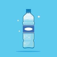 1500ml double-sided curved plastic water bottle, healthy blue drinking water packed in a bottle, recyclable and easy to store liquids. vector