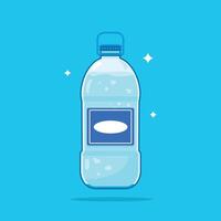 Plastic water gallon with handle 5 liter size, healthy blue drinking water packed in a bottle, can be recycled and easy to store liquids. vector