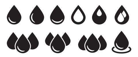 Drop icon. Water drop black icon. Oil drop icons. vector