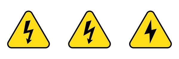 High voltage sign with lightning. Alert, hazard and danger, caution electrical sign. vector