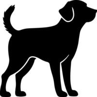 Black silhouette of a dog without background. Suitable for veterinary, pet shop, logo, and print design projects. vector