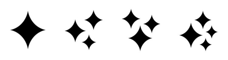 Star icon. Shine icon. Twinkling stars set. Symbol of sparkle or glint or gleam, etc. vector