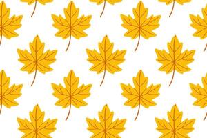 Yellow maple leaf seamless pattern for fall backgrounds, seasonal branding and warm textile prints vector