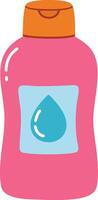 Pink and orange water bottle with droplet label simple illustration for hydration and beverage design vector