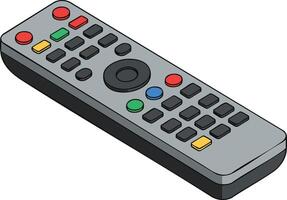 Remote control device with multicolored buttons for electronic appliance operation illustration vector
