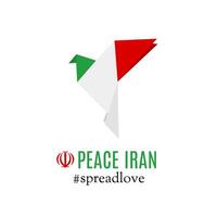 Dove Origami with Iran Flag Pattern vector