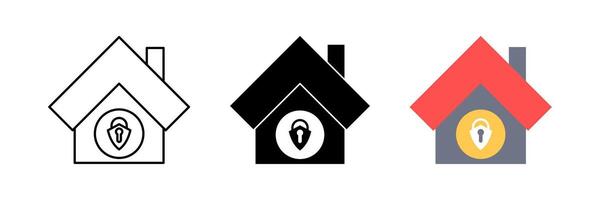 home security icon set. modern design isolated on white background vector