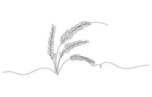 Oktoberfest festival wheat concept continuous line art drawing vector