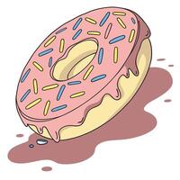 A donut with sprinkles on it is shown vector