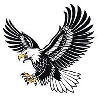 An eagle with its wings spread out vector