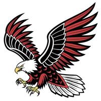 An eagle with red and black wings vector