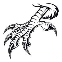 A bird claw with claws and claws on a white background vector