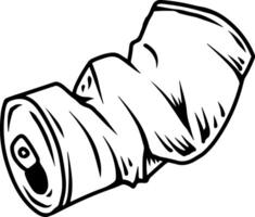 Crushed soda can line drawing vector