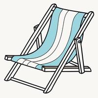 A beach chair with a blue stripe vector