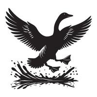 Whimsical Goose Silhouette Design for Print Use vector