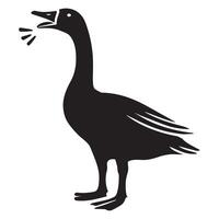 Rustic Goose Design in Black Silhouette Style vector