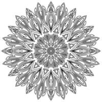 Mandala Flower Petals, Line Drawing, Sketchbook Components vector