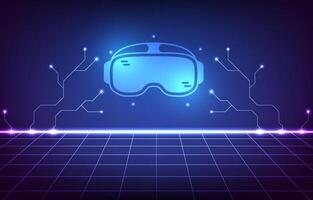 VR electric circuit background. augmented virtual and game cyberpunk concept. Design for metaverse, scifi, digital marketing, UI design, game interfaces. vector