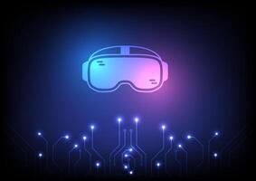 VR electric circuit background. augmented virtual and game concept. Design for metaverse, scifi, digital marketing. vector