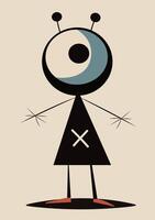 Cartoon character in the style of Joan Miro Abstract Painting with Shapes. vector