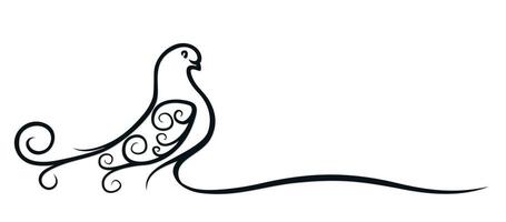 The symbol of a pigeon. vector