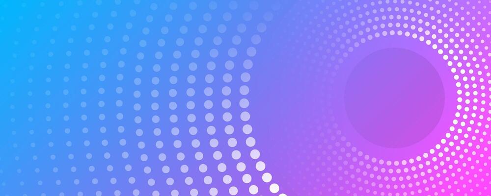 Blue pink circles abstract background on bright space with dotted lines effect decoration. Modern graphic design element dots style concept for web banner, art, flyer, card, or brochure cover