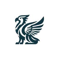 a bird logo with wings on it vector