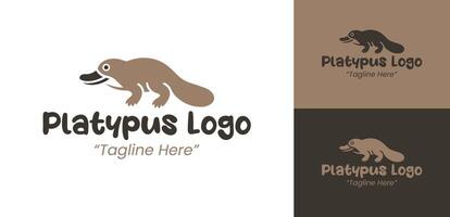 Professional Platypus Logo Design in Neutral Brown for Unique Branding vector