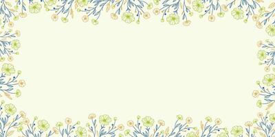 elegant floral wall design with soft botanical elements.abstract background for wedding scrapbook and greeting frame template vector