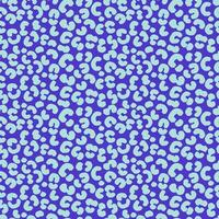 Seamless animal print pattern with light blue spots on a vibrant blue background. Trendy and modern design for textiles, fashion, wrapping paper, and digital project vector