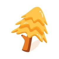 A modern 2d icon of tall fall tree, easy to edit vector