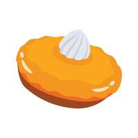 A 2d style icon showing classic pie dish vector