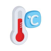 A 2d icon representing autumn temperature indicator vector